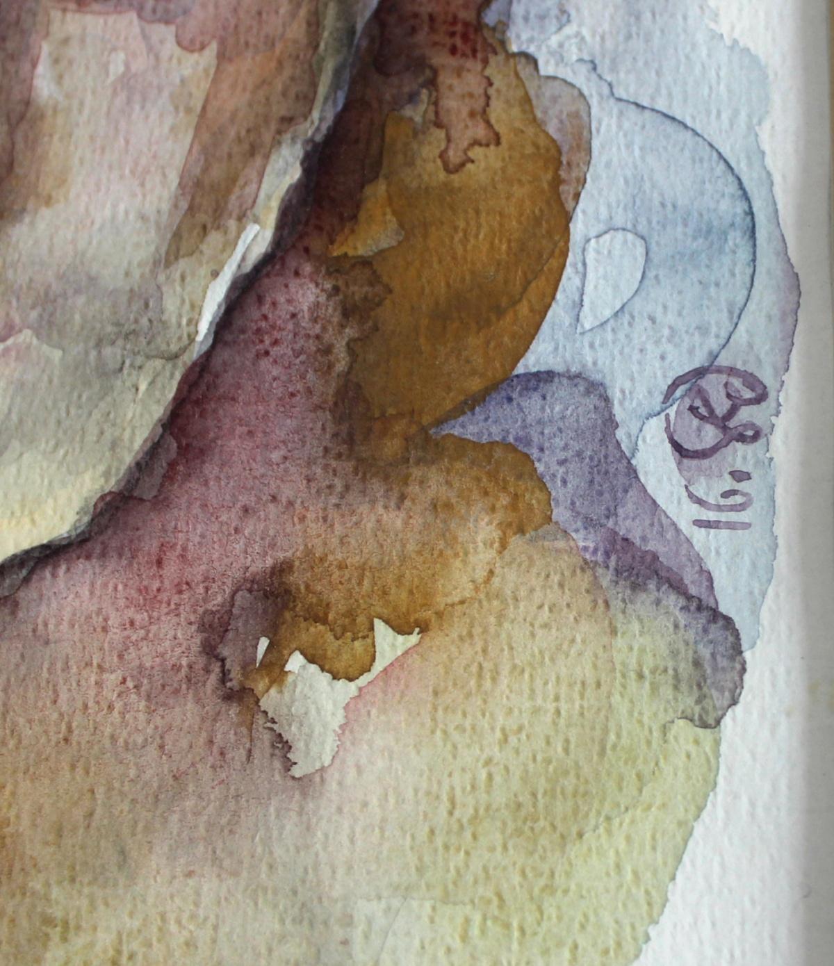 Spring - XXI century, Figurative watercolour portrait, Symbolic - Art by Barbara Dyoniziak-Stuss