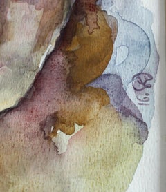 Spring - XXI century, Figurative watercolour portrait, Symbolic