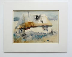 A cottage - XX century, Landscape, Watercolour figurative