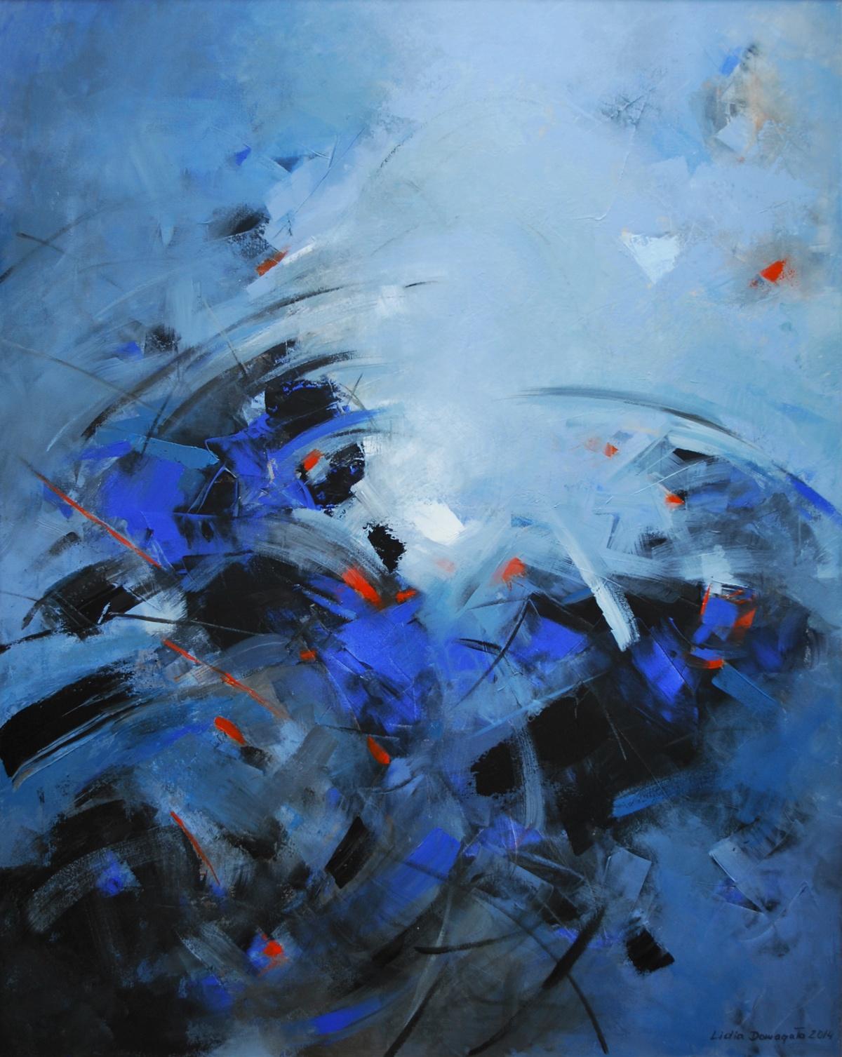 Abstract Painting di Lidia Domagała - Mezz'ombra - XXI secolo, Pittura acrilica, Astrazione, Colorato