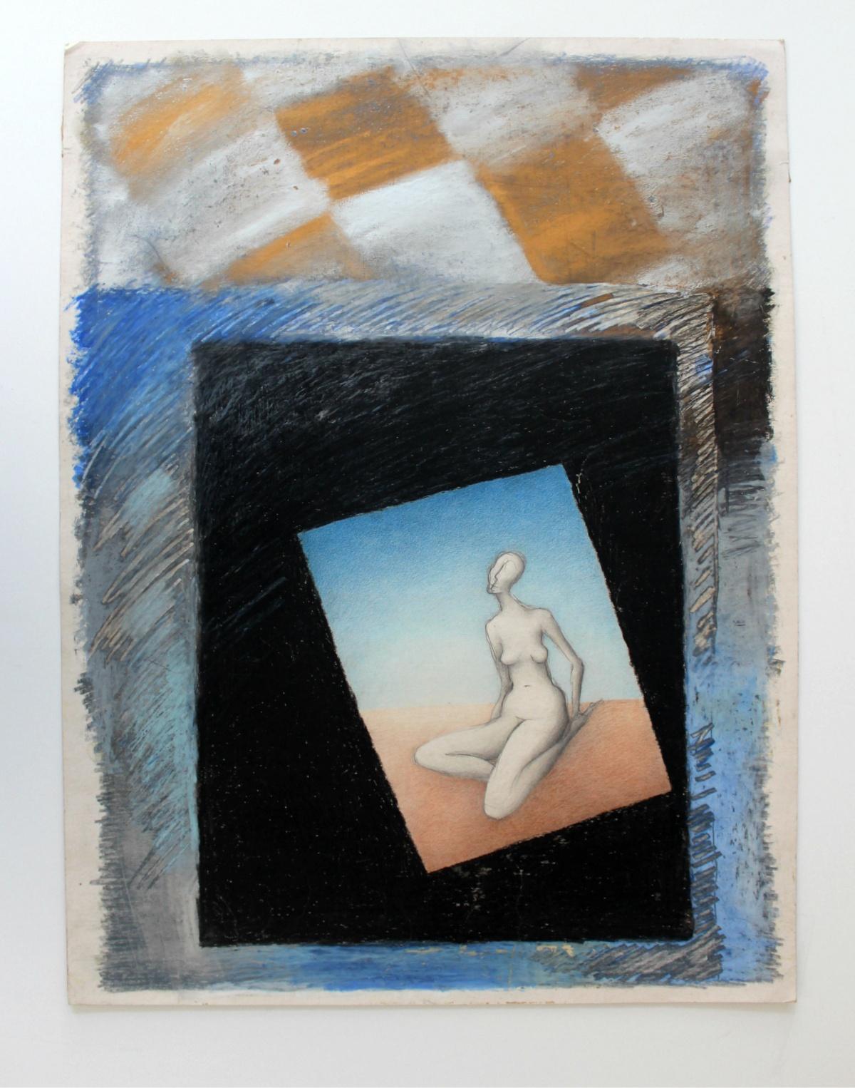 Untitled - Nude, Geometrical figurative, Bright colours, Pastel - Art by Małgorzata Babicz-Pempel