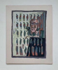 A memories - XXI Century, Gouache Painting, Figurative, Portrait