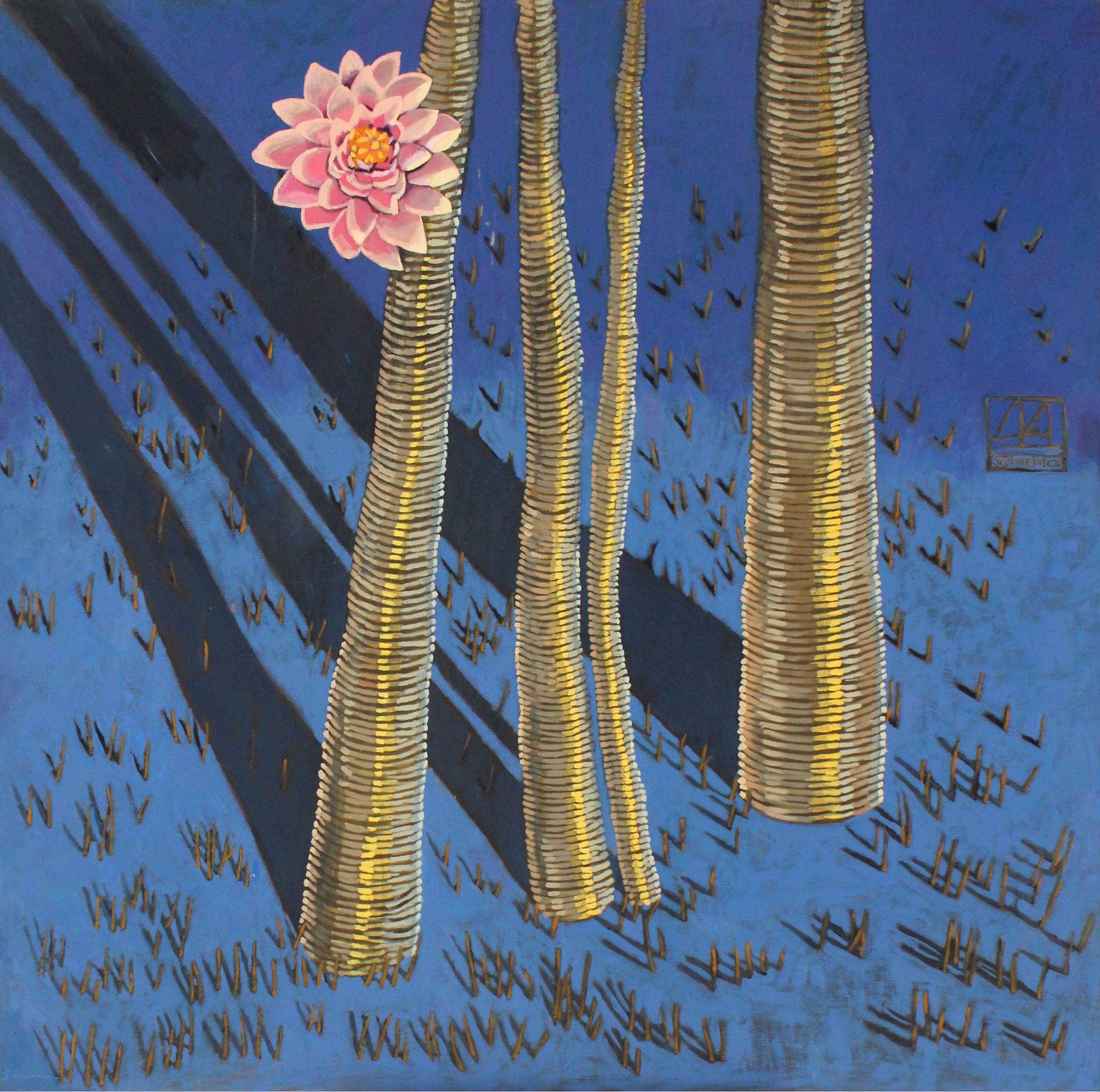 Abstract Painting de Sara Jaskiewicz - Anillos 14 - Pintura Acrílica Contemporánea, Colorida, Vibrante, Adornos, Patrones