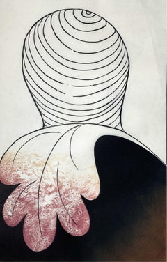A scene - XX Century abstraction woodcut print