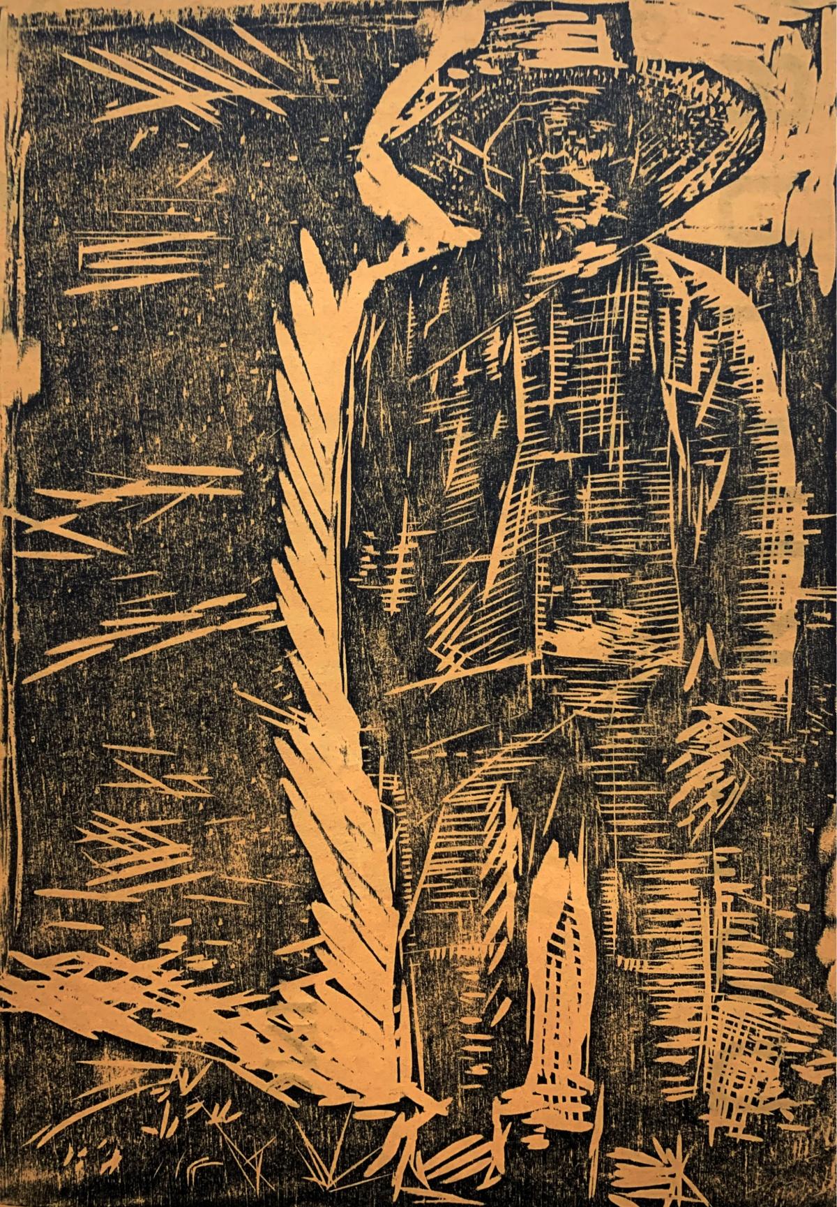 Etchings & Engravings Original woodcut print by Polish artist from 1978