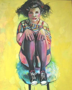 Yellow - XXI century, Women, Figurative painting, Bright and vivid colours