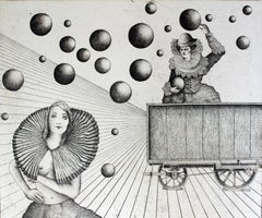 La carga potencial - Siglo XXI, Grabado al aguafuerte, Figurativo, Surrealista