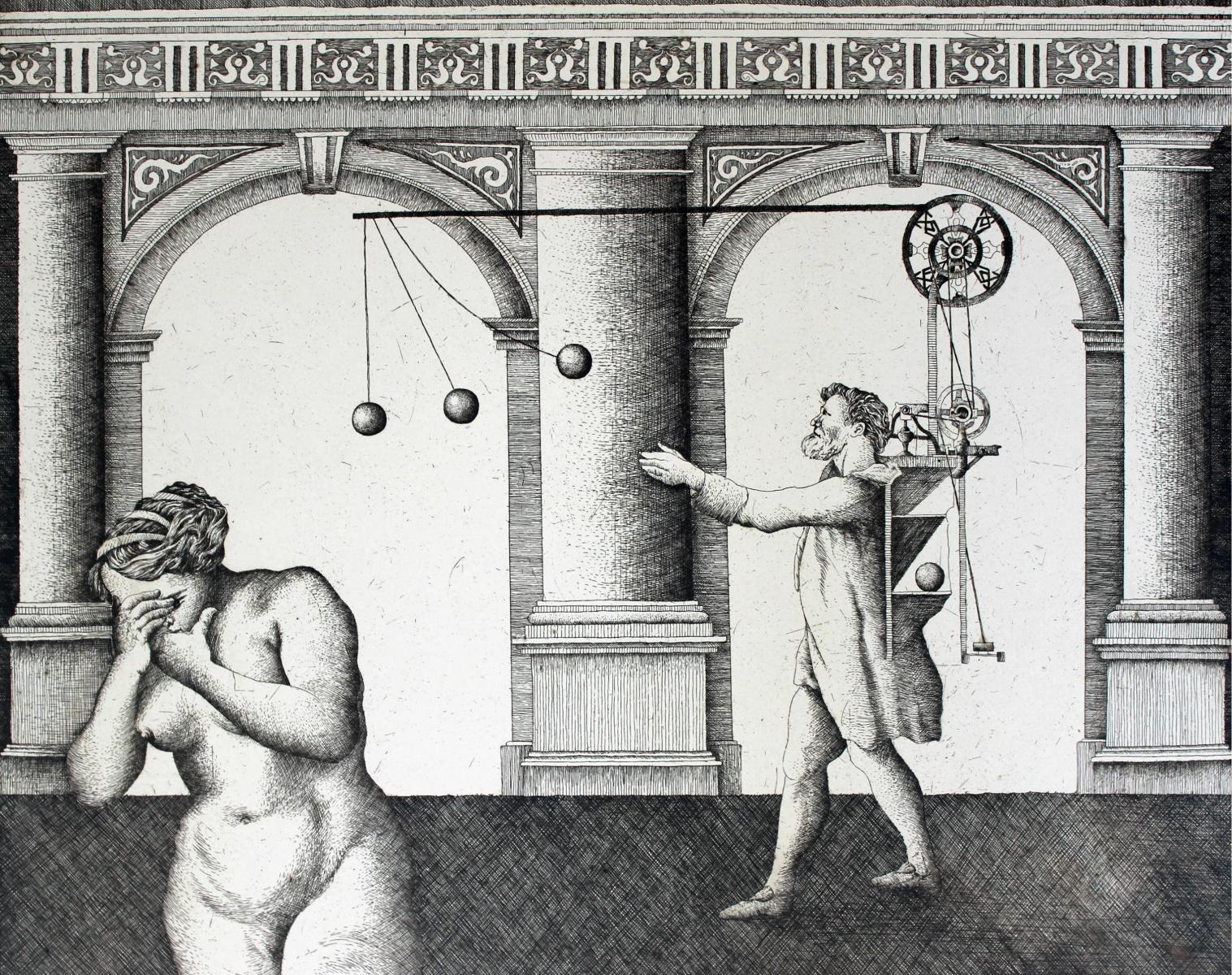 Figurative Print de Andrzej Mazur - Inalcanzable - Siglo XXI, Grabado al aguafuerte, Figurativo, Surrealista