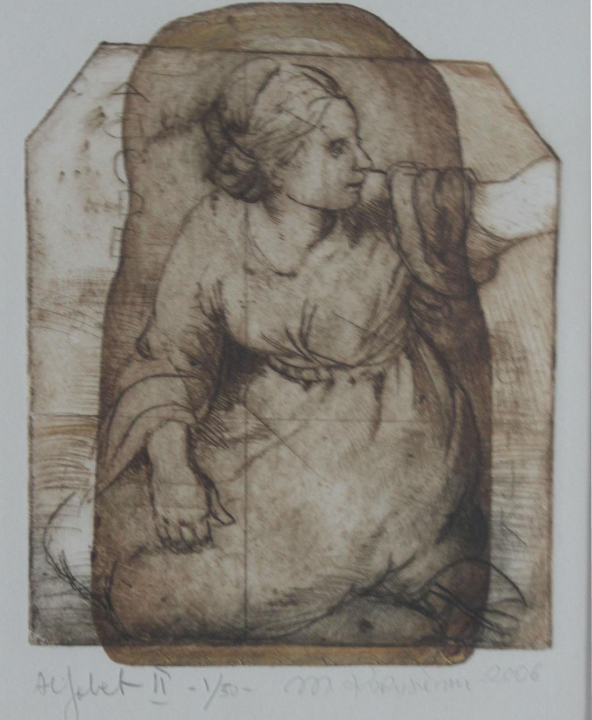 Maria Korusiewicz Figurative Print - Alphabet - Contemporary art, Figurative print, Old masters inspired
