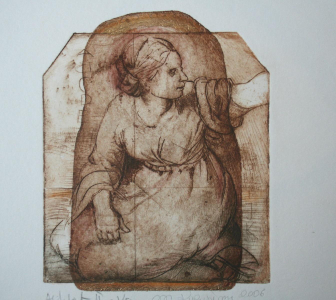 Alphabet - Contemporary art, Figurative print, Old masters inspired - Print by Maria Korusiewicz
