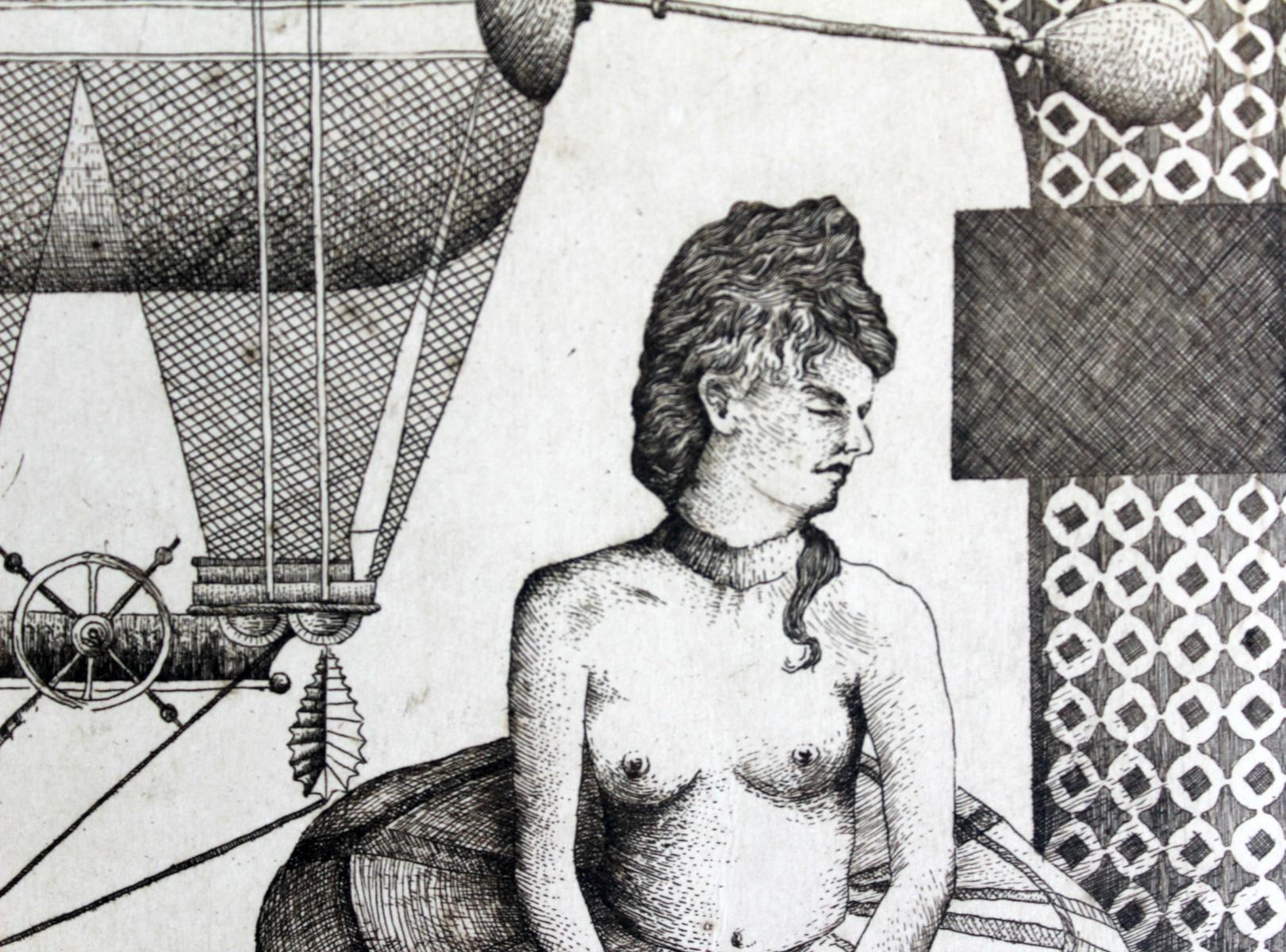 Vergine prudente - XXI secolo, Stampa all'acquaforte, Figurativo, Surrealista - Figurative Print Grigio di Andrzej Mazur