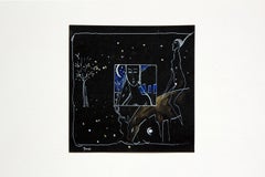 Automne - double face - XXIe siècle, dessin, couleurs foncées, symboliques