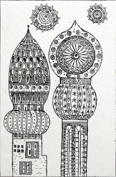 King and Queen – Königin und Königin – 21. Jahrhundert, Radierung, abstrakt und figurativ, Schwarz und Weiß