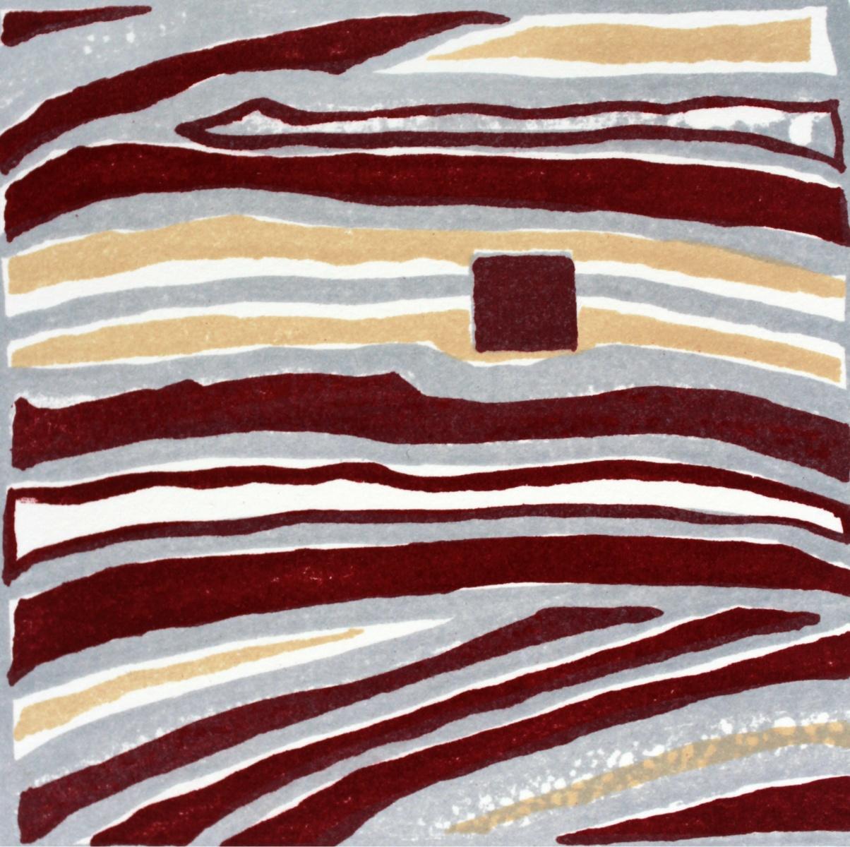 Composition VII - XXIe siècle, impression abstraite technique mixte, colorée