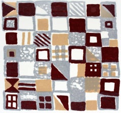 Composition IV - XXIe siècle, impression abstraite technique mixte, colorée