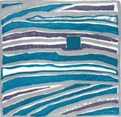 Composition III - XXIe siècle, impression abstraite technique mixte, colorée