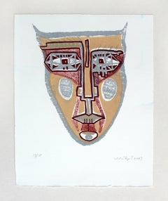 Mask II - XXI century, Mixed media print, Colourful