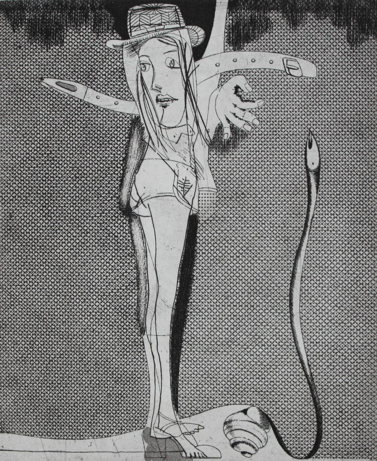 Janusz Przybylski Figurative Print - Erotic - XX century, Black and white, Figurative print