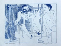 Maler und Modell - XX century, Black and white, Figurative print