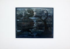 Nocturn or traveling by night - XXI Century, Mixed Media Print, Landscape