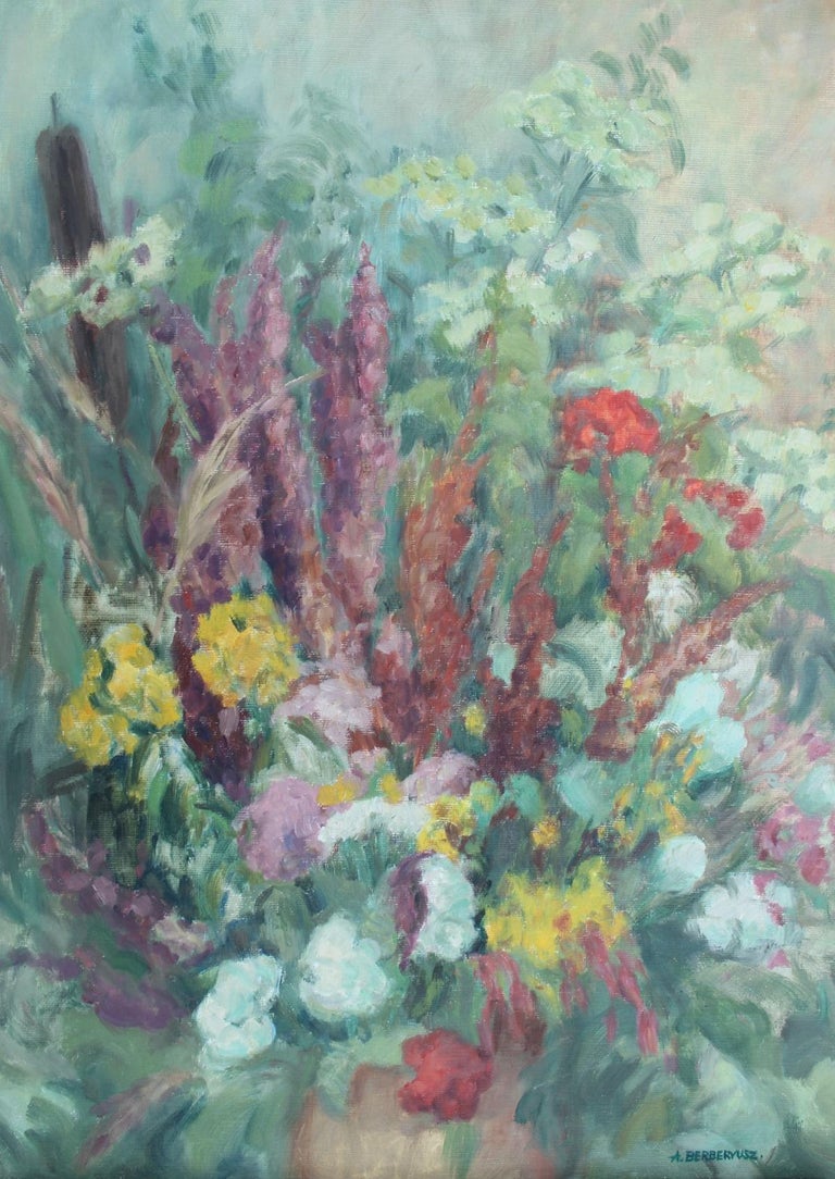 Alicja Berberyusz - Field flowers - XX Century, Still-life Oil Painting ...