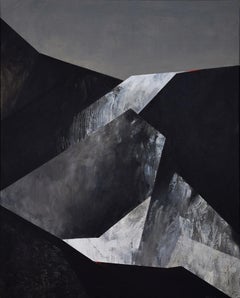 Mieguszowiecki Basin - Painting, Dark colors, Abstract landscape, Black& White