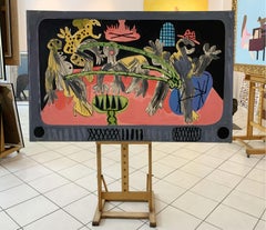 Breakfast TV - XXI century, Figurative-abstract painting, Colorful