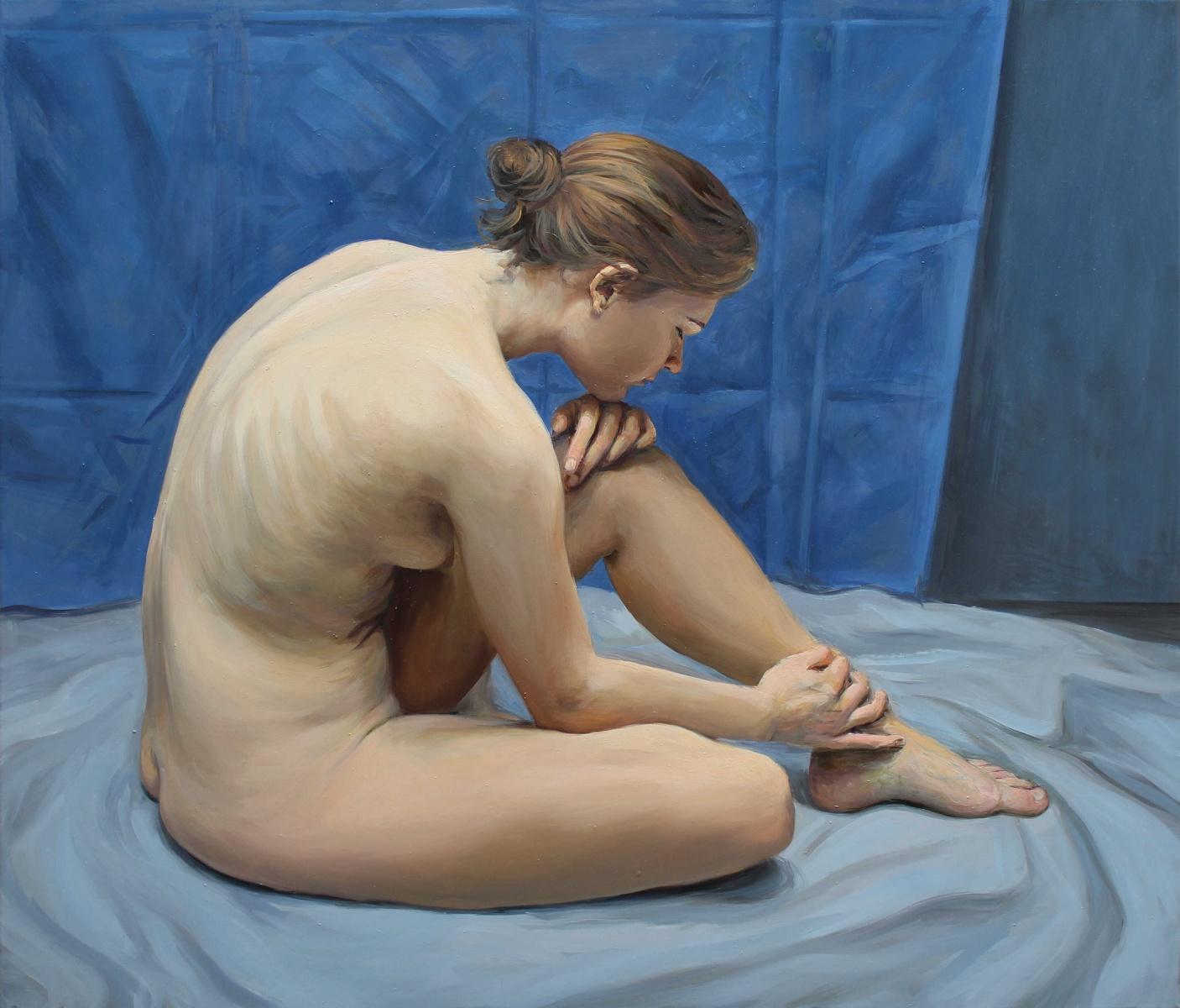 Agnieszka Staak-Janczarska Figurative Painting - Absent-minded - Contemporary Figurative Oil Painting, Nude, Realistic painting