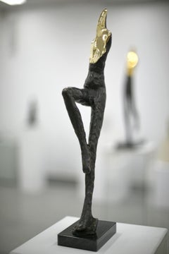 A Standing One, Contemporary Bronze Figurative Original Sculture
