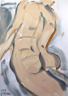 Nude - XXI century, Contemporary Figurative Acrylic Painting, Muted Colors