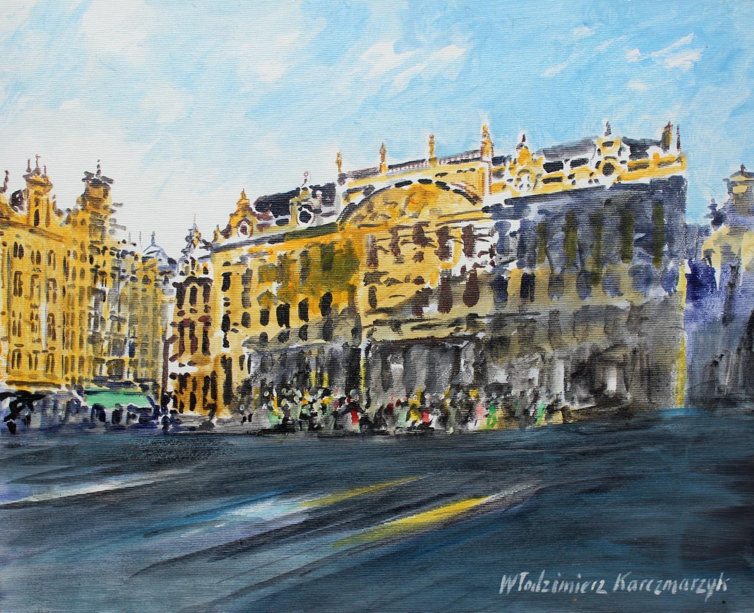 Brussels the Palace of Dukes of Brabant - 21 century Watercolor painting