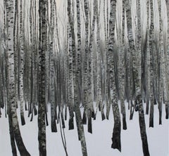 A Winter Landscape  - Contemporary Figurative Oil Landscape painting
