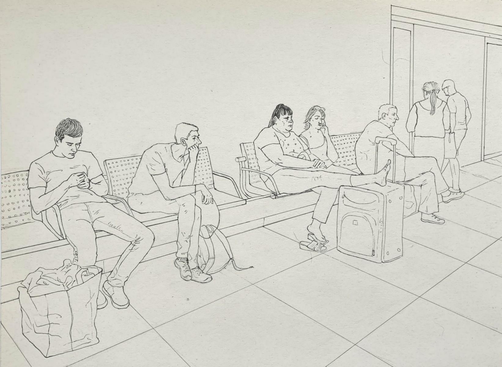 Sans titre - dessin à l'encre contemporain, jeune art, minimalisme