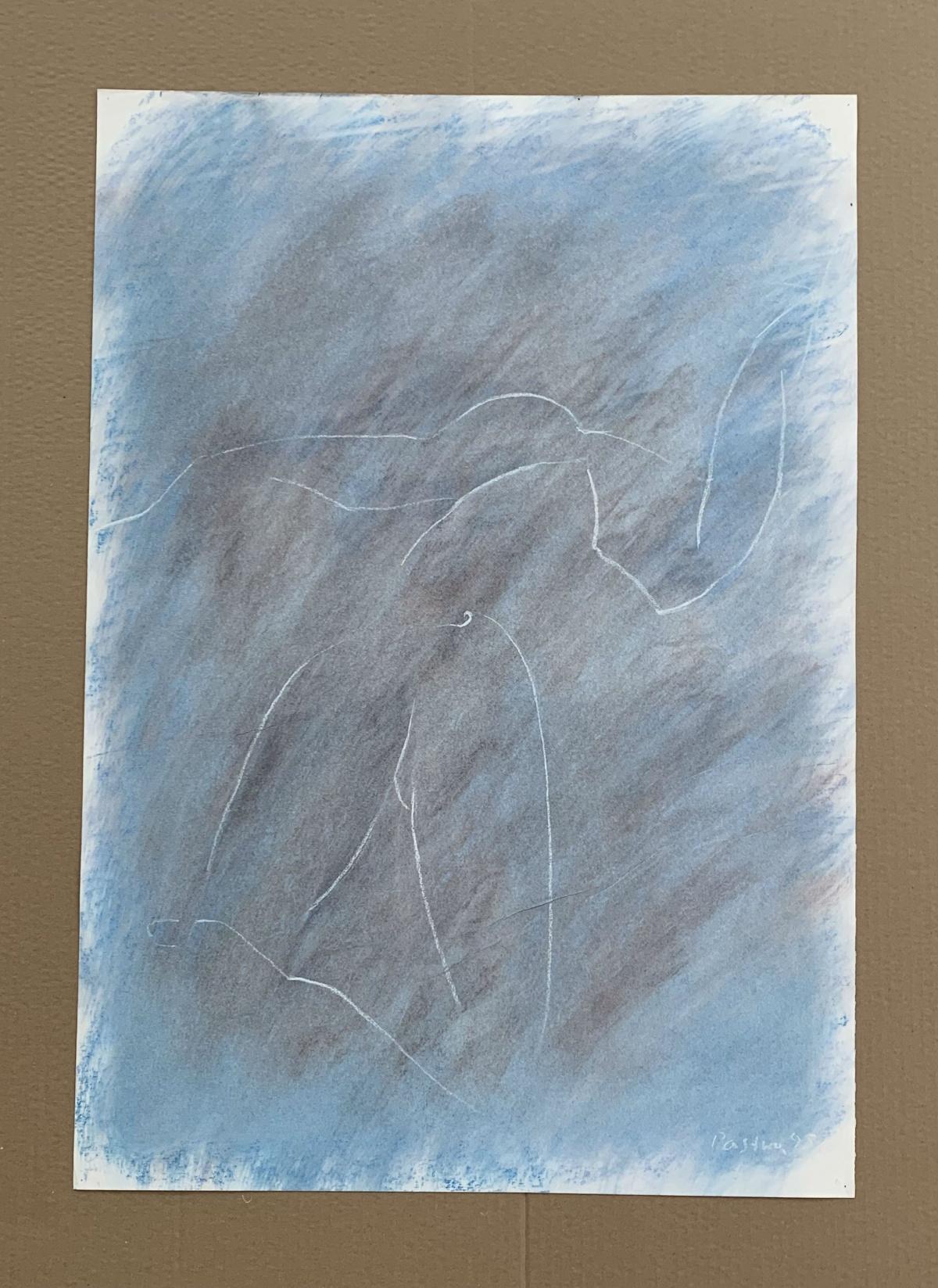Senza titolo - Disegno contemporaneo a tecnica mista, Figurativo, Monocromatico - Art di Antoni Janusz Pastwa