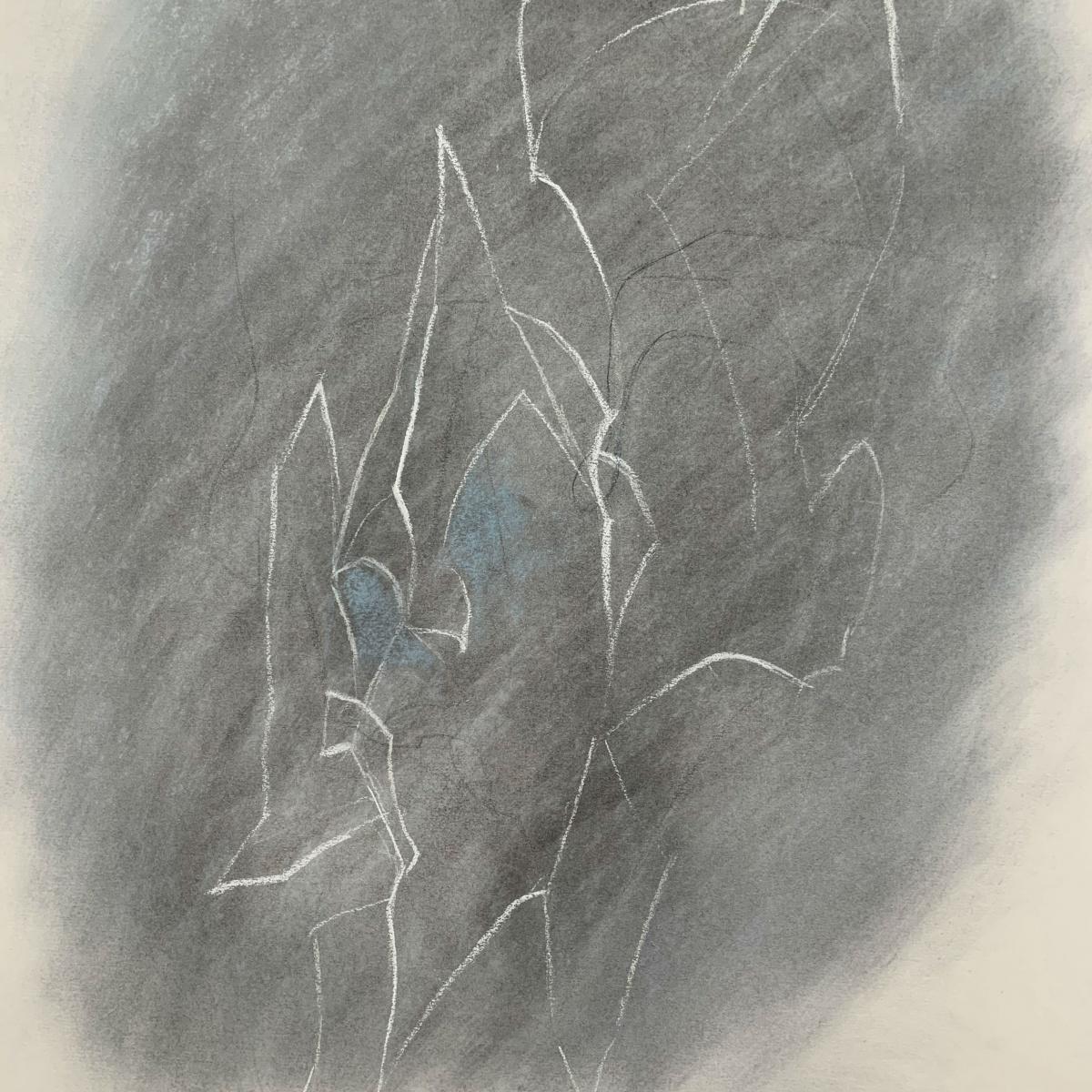 Senza titolo - Disegno contemporaneo a tecnica mista, Figurativo, Monocromatico - Nude Grigio di Antoni Janusz Pastwa