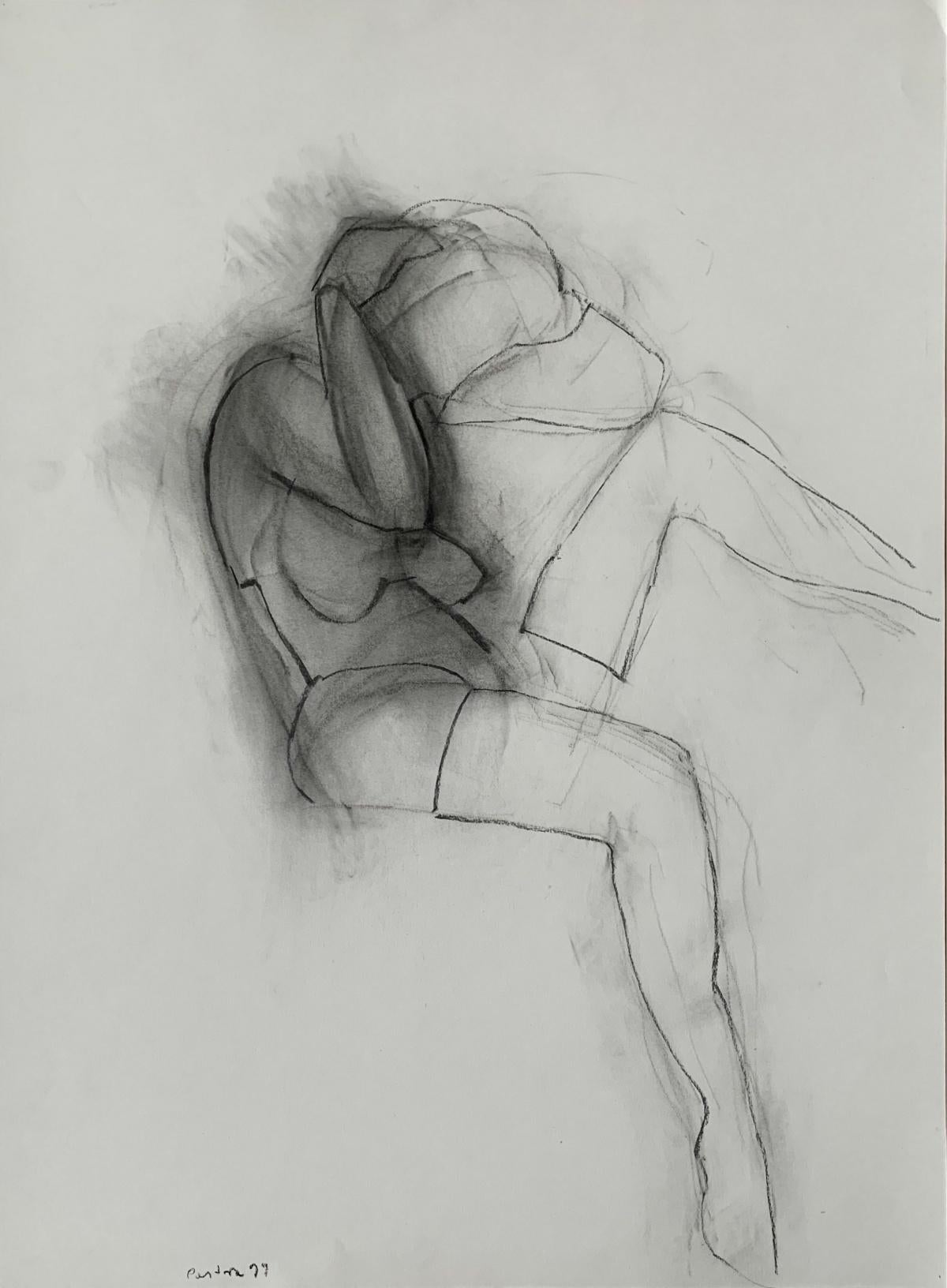 Nude di Antoni Janusz Pastwa - Senza titolo - Disegno a matita contemporaneo, Figurativo, Bianco e nero