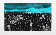 Meadow II - XXI century, Young artist, Figurative mixed media print