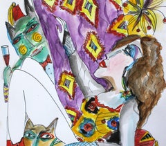 Un po' di turco, di nuovo! - Disegno figurativo ad acquerello, colori vivaci