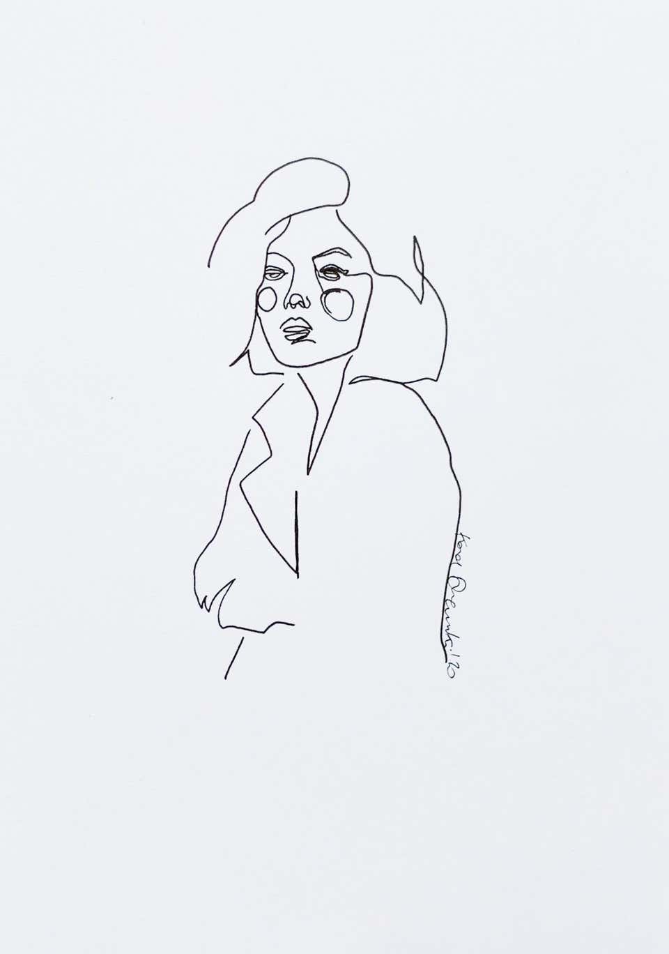 Black Line Drawings Art - 24 For Sale on 1stDibs
