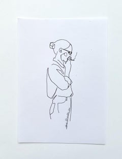 Sans titre - Dessins, jeune artiste, minimaliste, noir et blanc, ligne unique