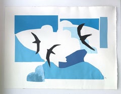 Swifts - Papercut & gouache artwork, Colorful Animal, Fairy tale, Figurative