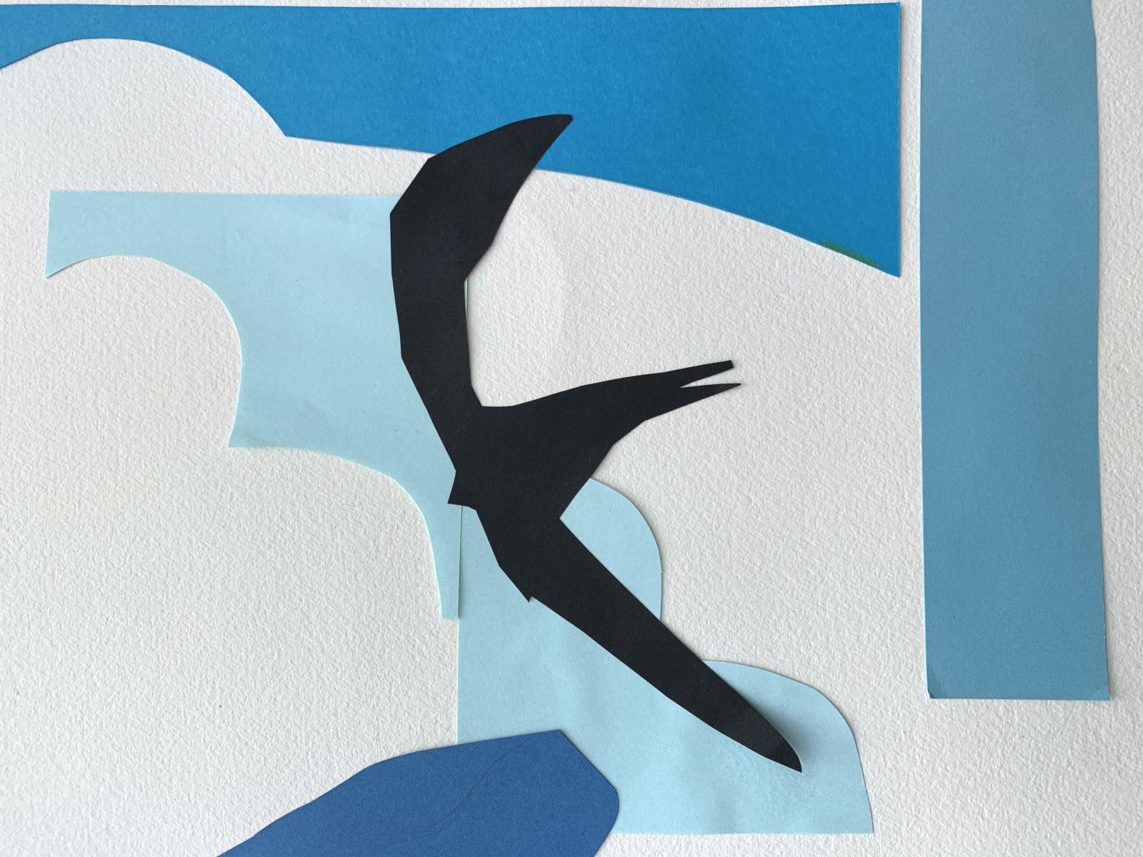 Swifts - Papercut & gouache artwork, Colorful Animal, Fairy tale, Figurative - Contemporary Art by Marianna Oklejak