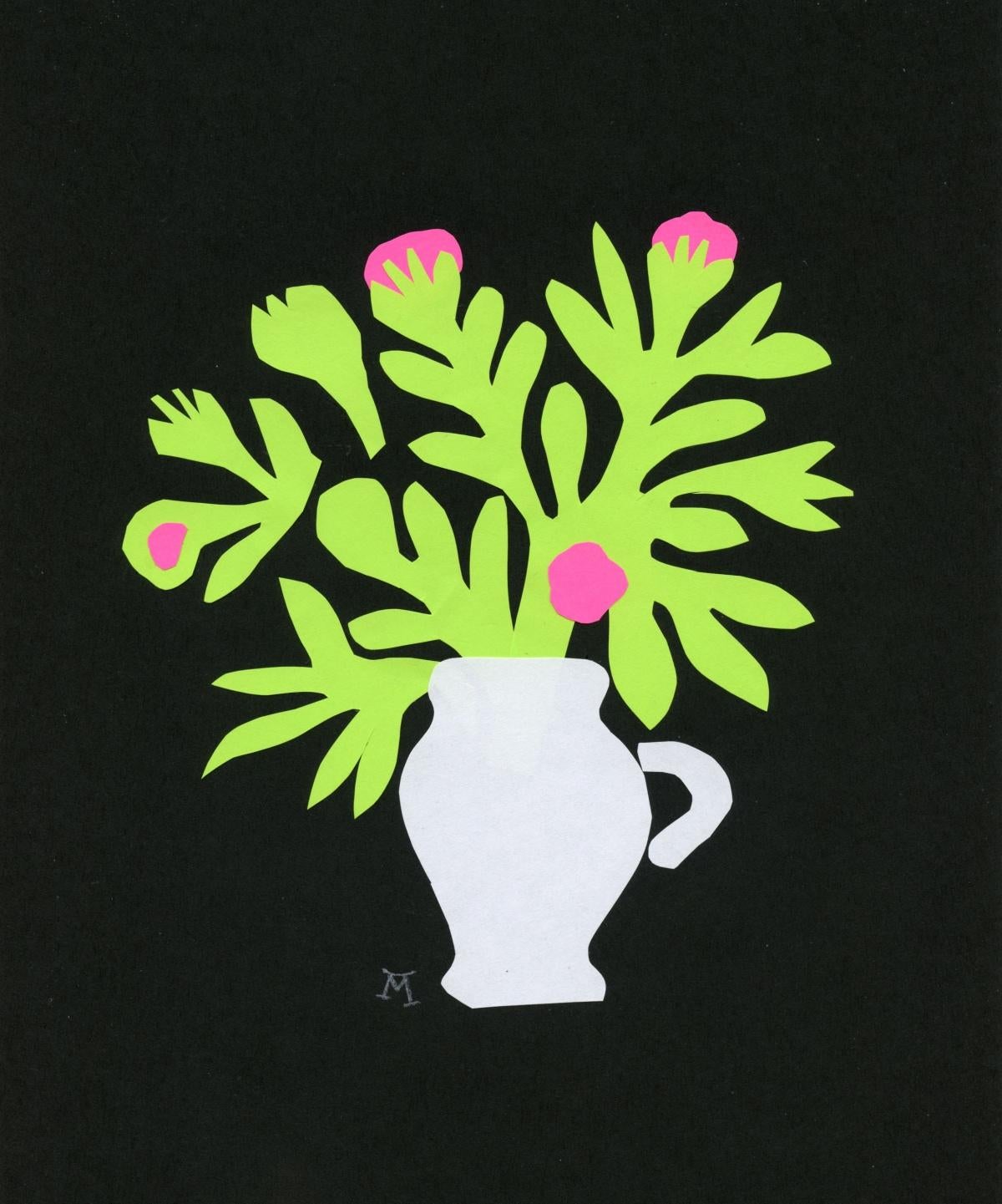 Bouquet - Papercut artwork, Colorful Still life, Figurative - Art by Marianna Oklejak