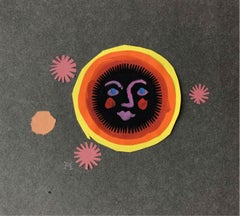 Eclipse - Papercut & gouache artwork, Colorful, Fairy tale, Figurative