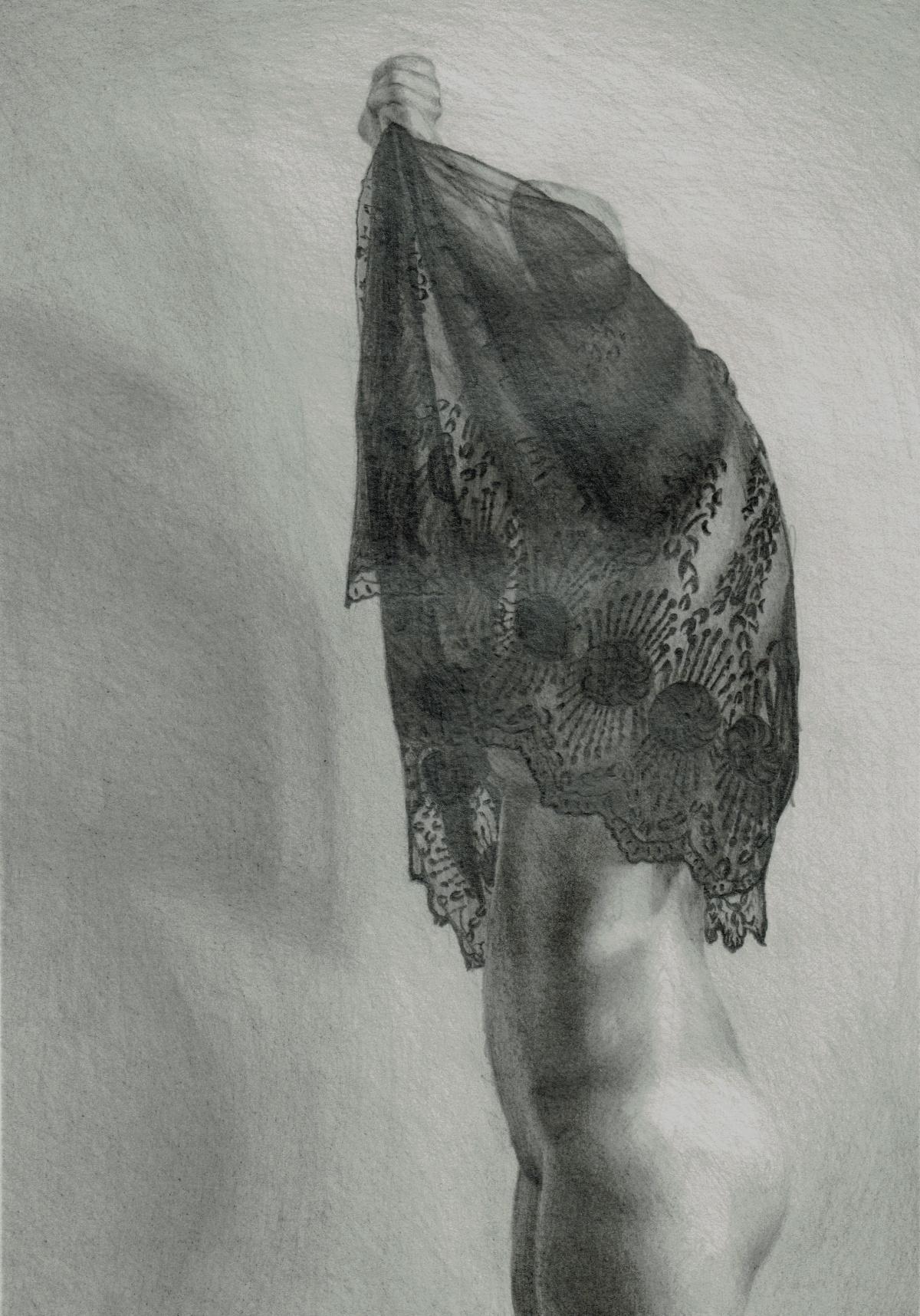 Aleksandra Kalisz Nude - Draft 6 - Polish Young Art, Realism, Drawing, Woman, Monochromatic