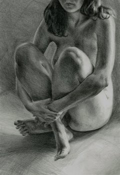 Draft 4 - Jeune art polonais, réalisme, dessin, femme, monochromatique