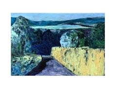 Summer walk - Enamel on metal plate painting, Vibrant colors, Abstraction