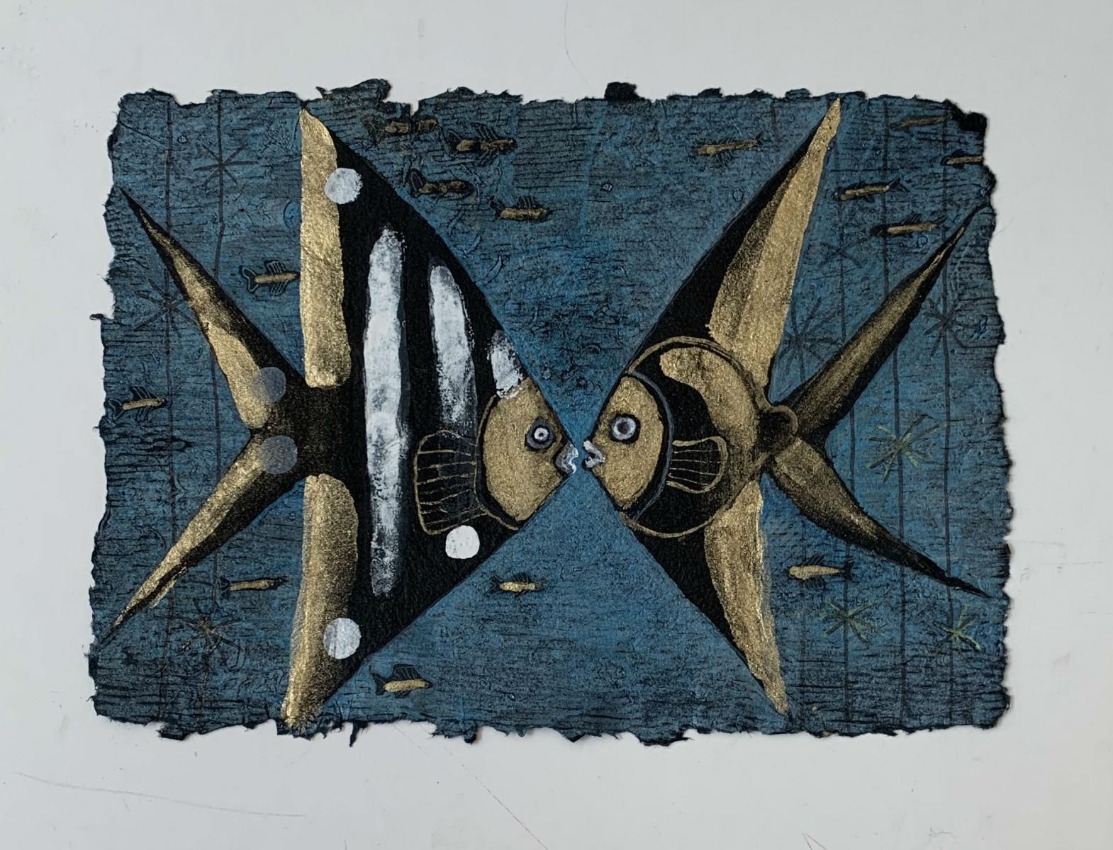 Fish - Contemporary art, Figurative Painting, Animals, Classics, Art master - Black Figurative Art by Jozef Wilkon