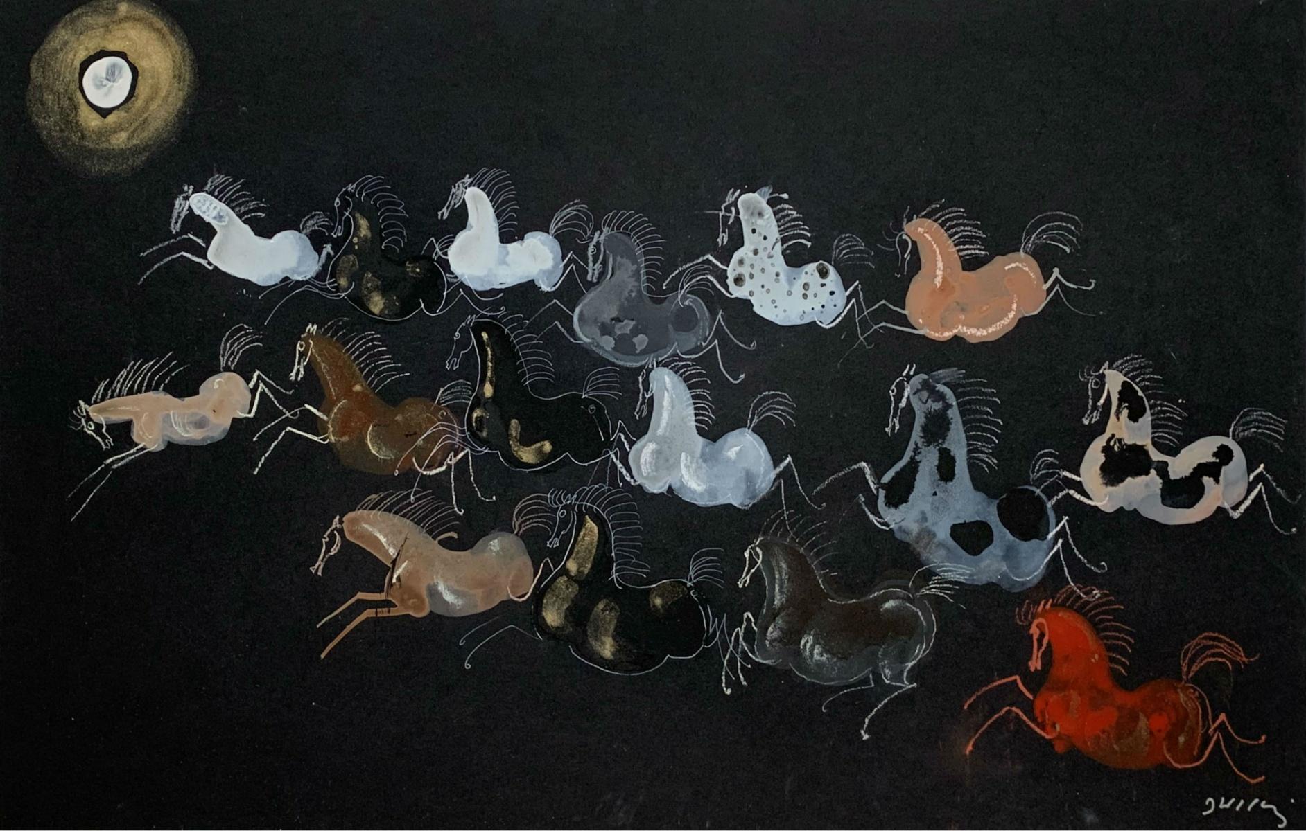 Jozef Wilkon Figurative Art - Horses - Contemporary art, Figurative Painting, Animals, Classics, Art master