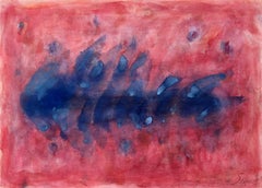 Ichtios - XXe siècle, peinture à l'aquarelle abstraite contemporaine, couleurs vives 